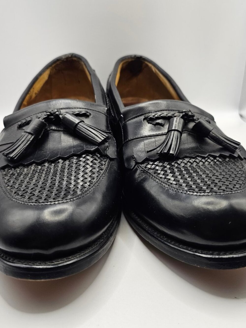 Allen Edmonds Cody Woven Tassel Loafers Black Mens 12 EEE